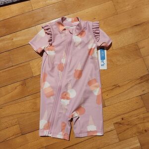 Carter's Baby 1 Piece Pink Ice Cream Swimsuit, 9mo NWT